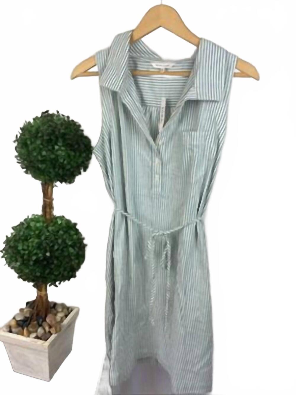 NEW SOMA beach cotton midi dress in blue heaven stripe - Picture 2 of 3